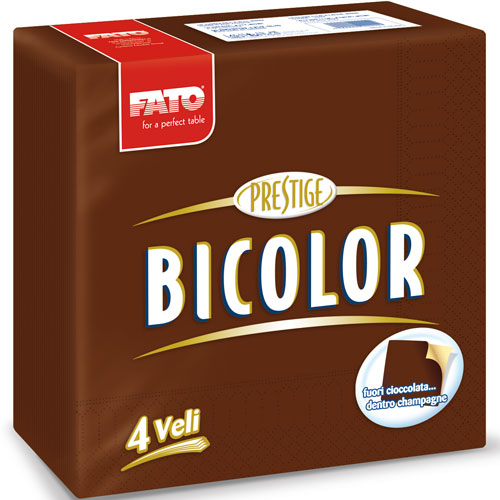 Servetele 40x40 cm 4 straturi, Bicolor, negru cu galben - Fato maro-inchis-galben-sampanie 
