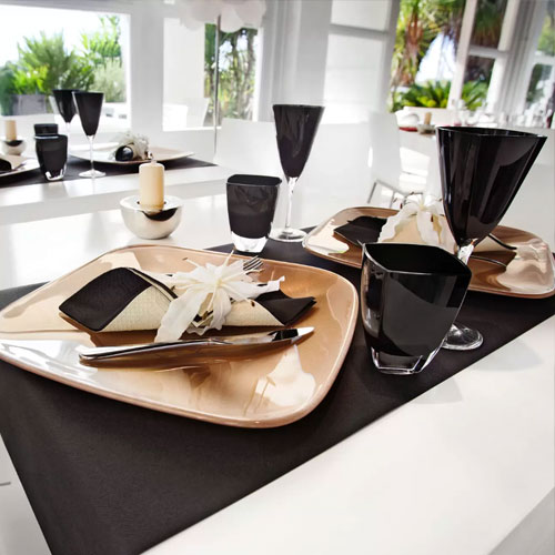Servetele 40x40 cm 4 straturi, Bicolor, negru cu galben - Fato negru-galben-sampanie