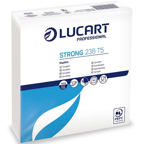 Servetele de masa 38x38 cm, Strong 238 T5, alb - Lucart