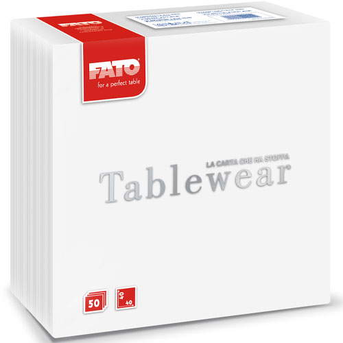 Servetele din airlaid 40x40 cm, Tablewear, Stone Grey - Fato alb 