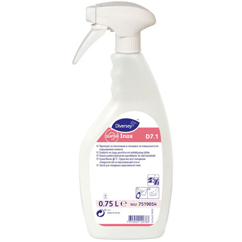 Suma Inox D7.1 - Soluţie pentru lustruirea suprafeţelor de oţel inoxidabil, 0.75L - Diversey
