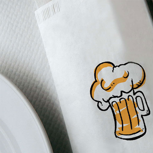 Suport tacamuri cu servetel, 38 x 38 cm, Birra Margherita - Fato 