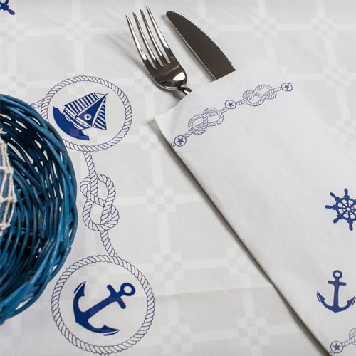 Suport tacamuri cu servetel, 38 x 38 cm, Nautica - Fato 