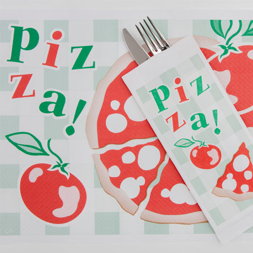 Suport tacamuri cu servetel, 38 x 38 cm, Pizza Basta - Fato 