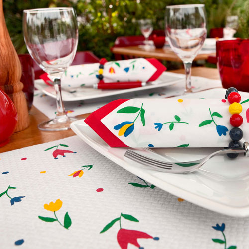 Suport tacamuri cu servetel, 38 x 38 cm, Tulips - Fato 