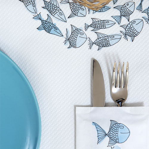 Suport tacamuri cu servetel, 38x38 cm, Sea Pesciolini - Fato 