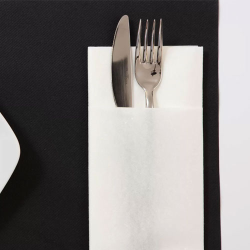 Suport tacamuri cu servetel din airlaid, 40x40 cm, Tablewear alb - Fato white