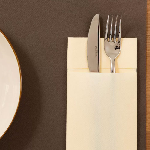 Suport tacamuri cu servetel din airlaid, 40x40 cm, Tablewear Wood - Fato