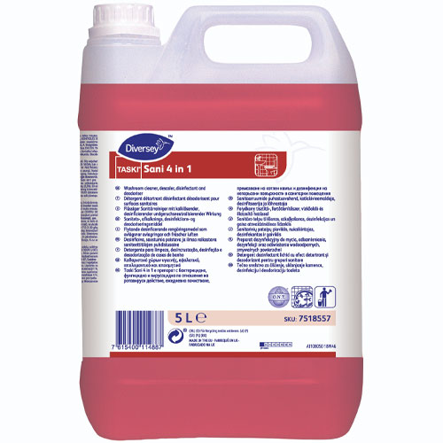 TASKI Sani 4 in 1 - Detergent, detartrant, dezinfectant si dezodorizant pentru toalete, 5L - Diversey