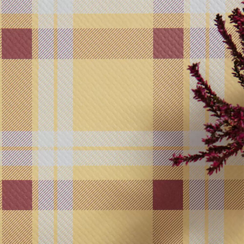 Traversa de masa 1 x 50 m, Scozzese Champagne Bordeaux - Fato galben