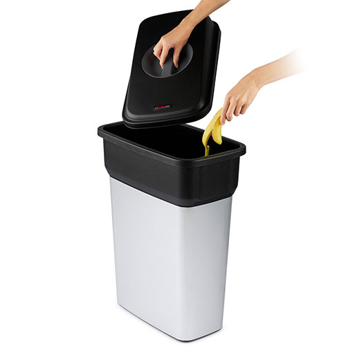 Cos colectare deseuri antiamprenta Geo 70L, gri metalic - Rothopro 