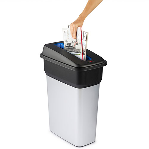 Cos colectare deseuri antiamprenta Geo 70L, gri metalic - Rothopro 