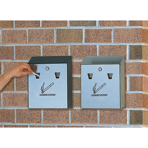 Scrumiera Smokers' Station otel galvanizat, negru/gri 