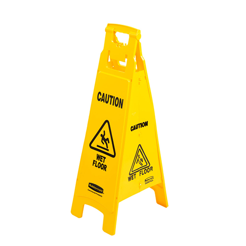 Semn avertizare multilingv podele umede 4 fete - Rubbermaid