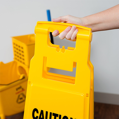 Semn avertizare multilingv podele umede 4 fete - Rubbermaid 