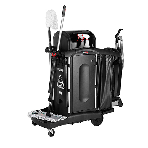 Semn avertizare multilingv 2 fete, negru - Rubbermaid 