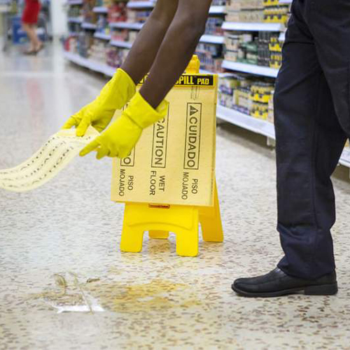 Semn avertizare multilingv podele umede 2 fete - Rubbermaid 