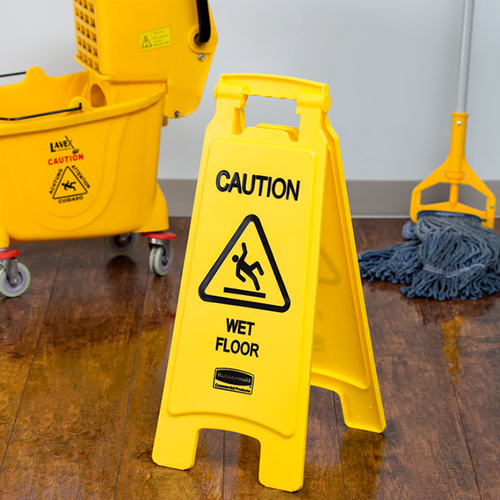 Semn avertizare podele umede 2 fete - Rubbermaid 