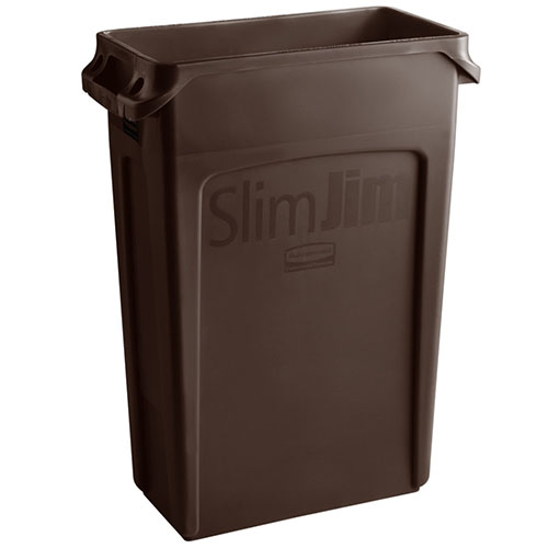 Container Slim Jim cu canale de ventilare 87 L, galben - Rubbermaid maro 