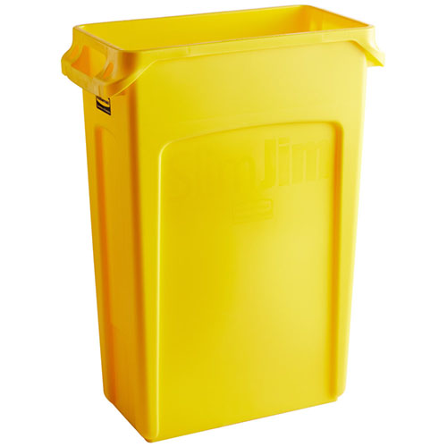 Container Slim Jim cu canale de ventilare 87 L, galben - Rubbermaid