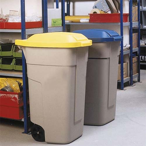 Statie colectare selectiva deseuri 3 x 100L, bej - Rubbermaid 