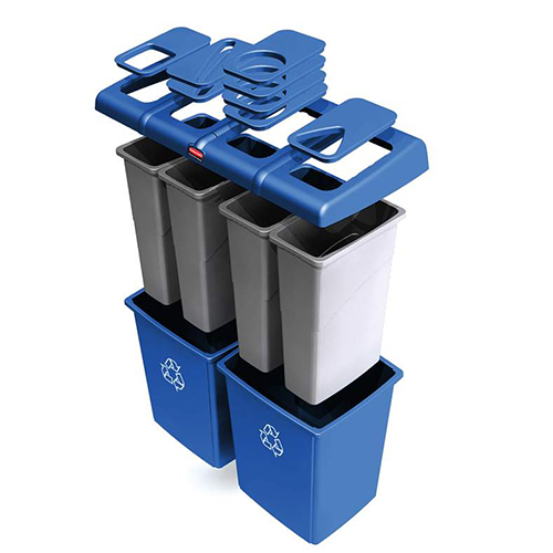 Statie reciclare deseuri Glutton 348 L, albastra - Rubbermaid 