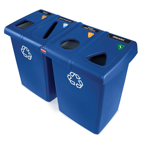 Statie reciclare deseuri Glutton 348 L, albastra - Rubbermaid 