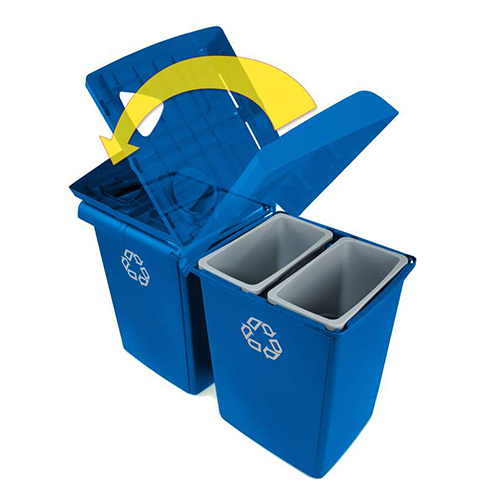 Statie reciclare deseuri Glutton 348 L, albastra - Rubbermaid 