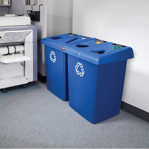 Statie reciclare deseuri Glutton 348 L, albastra - Rubbermaid 