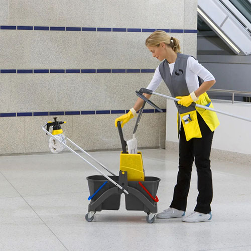 Suport mop Sprint Plus cu cleme 40 cm, negru/galben - Vermop galben