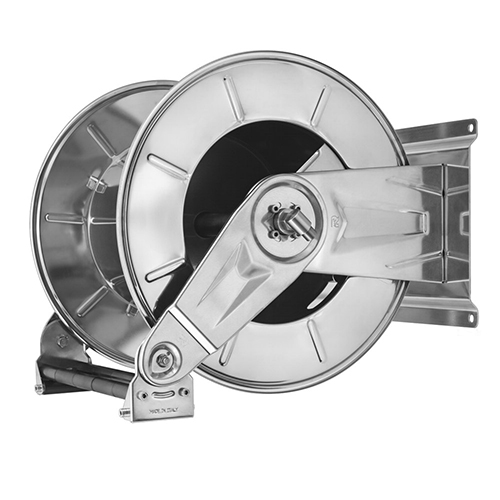 Tambur retractabil din inox pentru furtun 100 m, HR6300 BK - Ramex