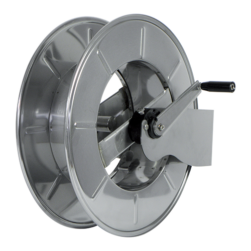 Tambur retractabil cu maner din inox pentru cablu electric 4 x 2.5 mm, 50 m - Ramex