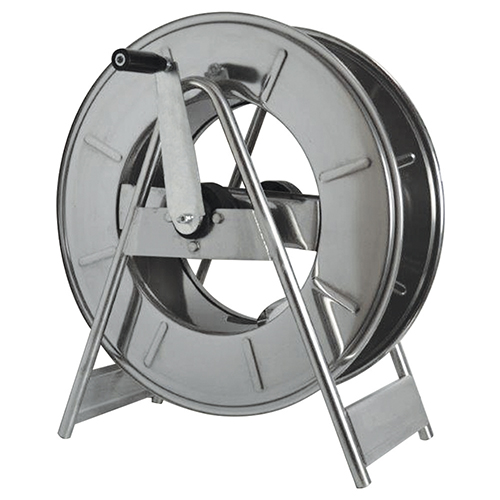 Tambur cu actionare manuala si suport podea din inox pentru furtun 80 m, AVM9110 600 - Ramex