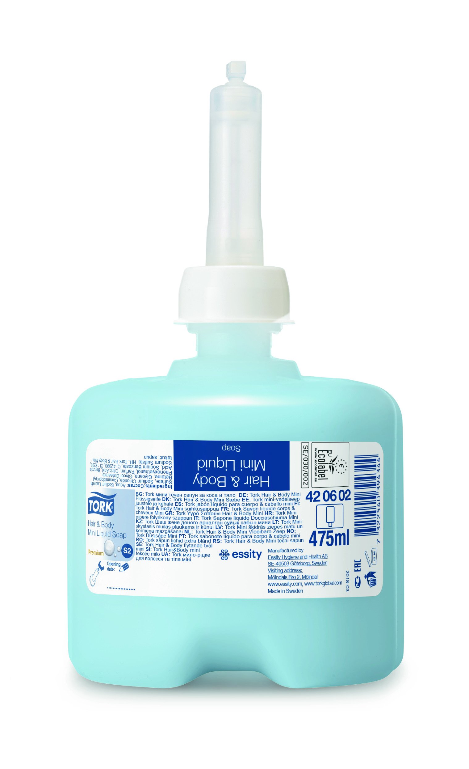 Sapun lichid pentu par si corp, 475 ml - Tork 