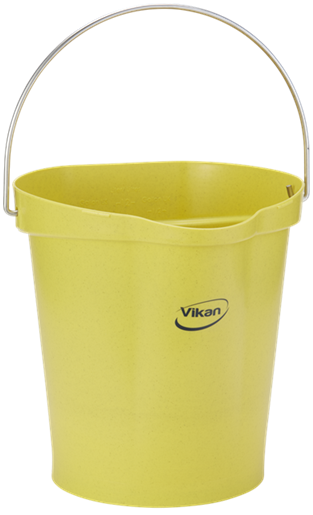 Galeata Hygiene 12 L, metal detectabila, verde - Vikan galben 