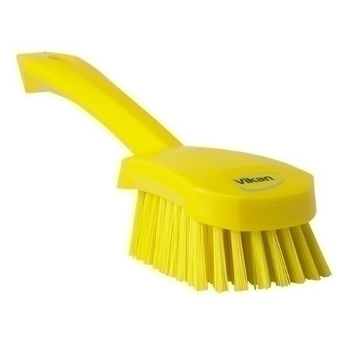 Perie cu maner scurt, peri duri, 270 mm, roz - Vikan galben 