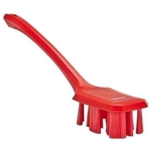 Perie UST cu maner lung si peri duri 395 mm, roz - Vikan rosu 