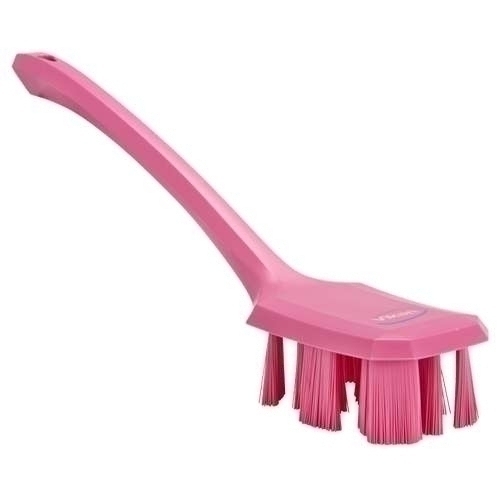 Perie UST cu maner lung si peri duri 395 mm, roz - Vikan