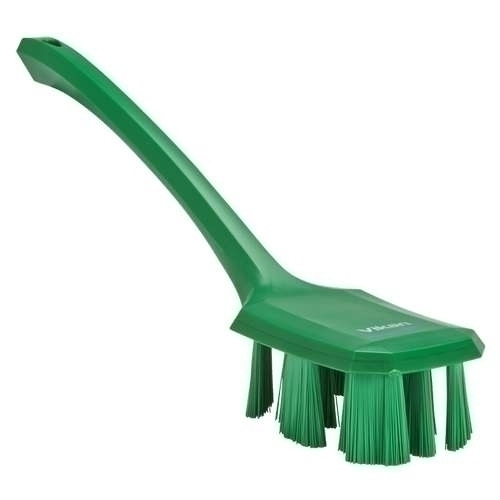 Perie UST cu maner lung si peri duri 395 mm, roz - Vikan verde 
