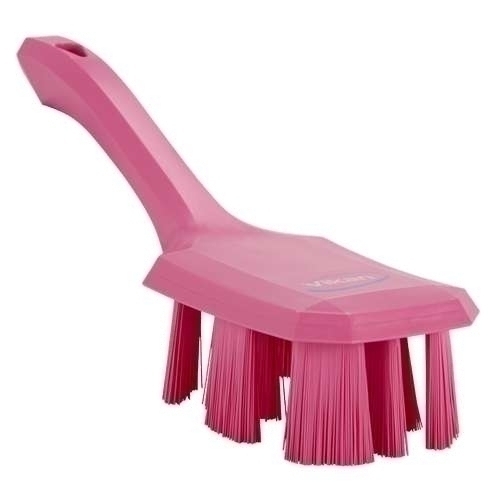 Perie UST cu maner scurt si peri duri 260 mm. roz - Vikan