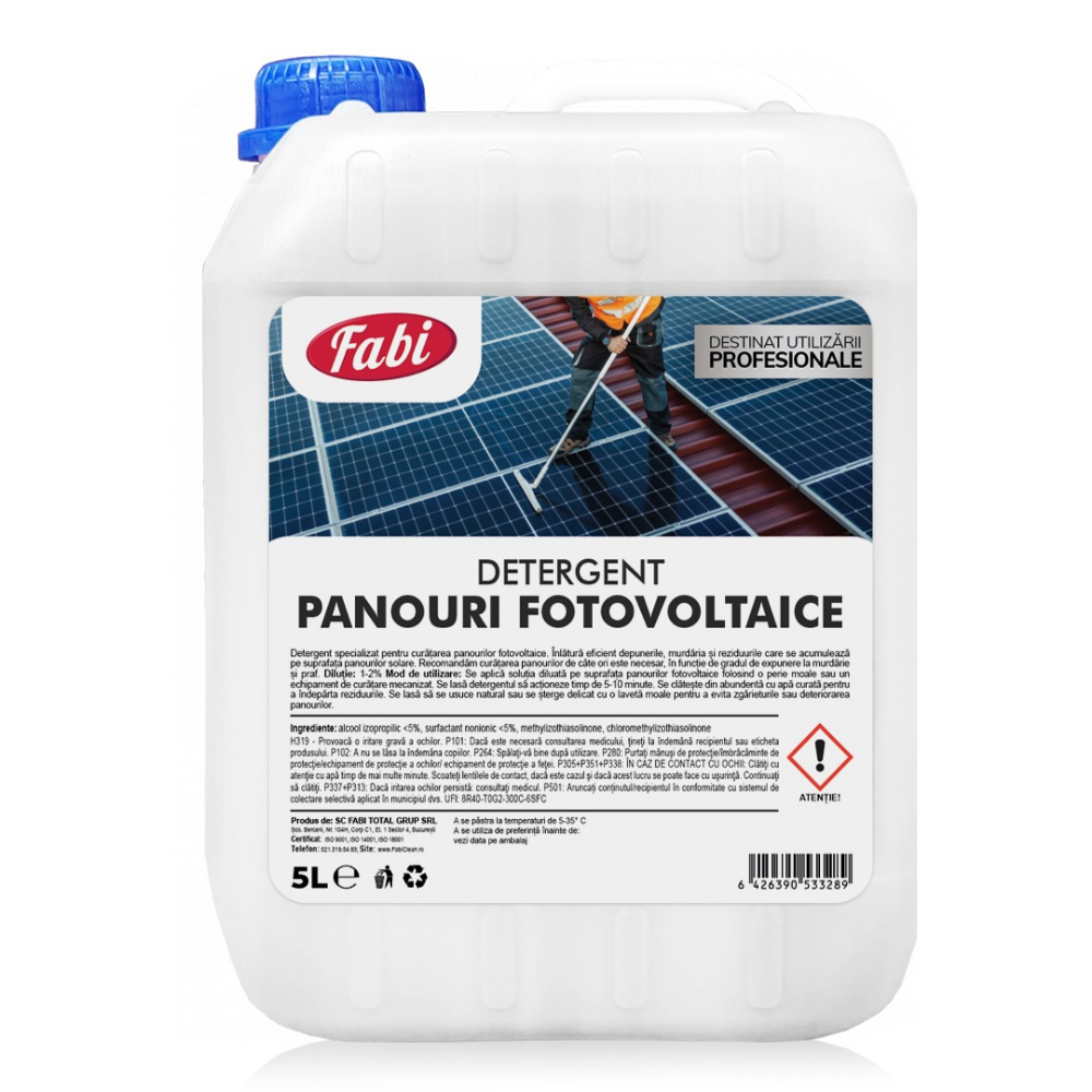 Detergent panouri fotovoltaice, 5 L - Fabi