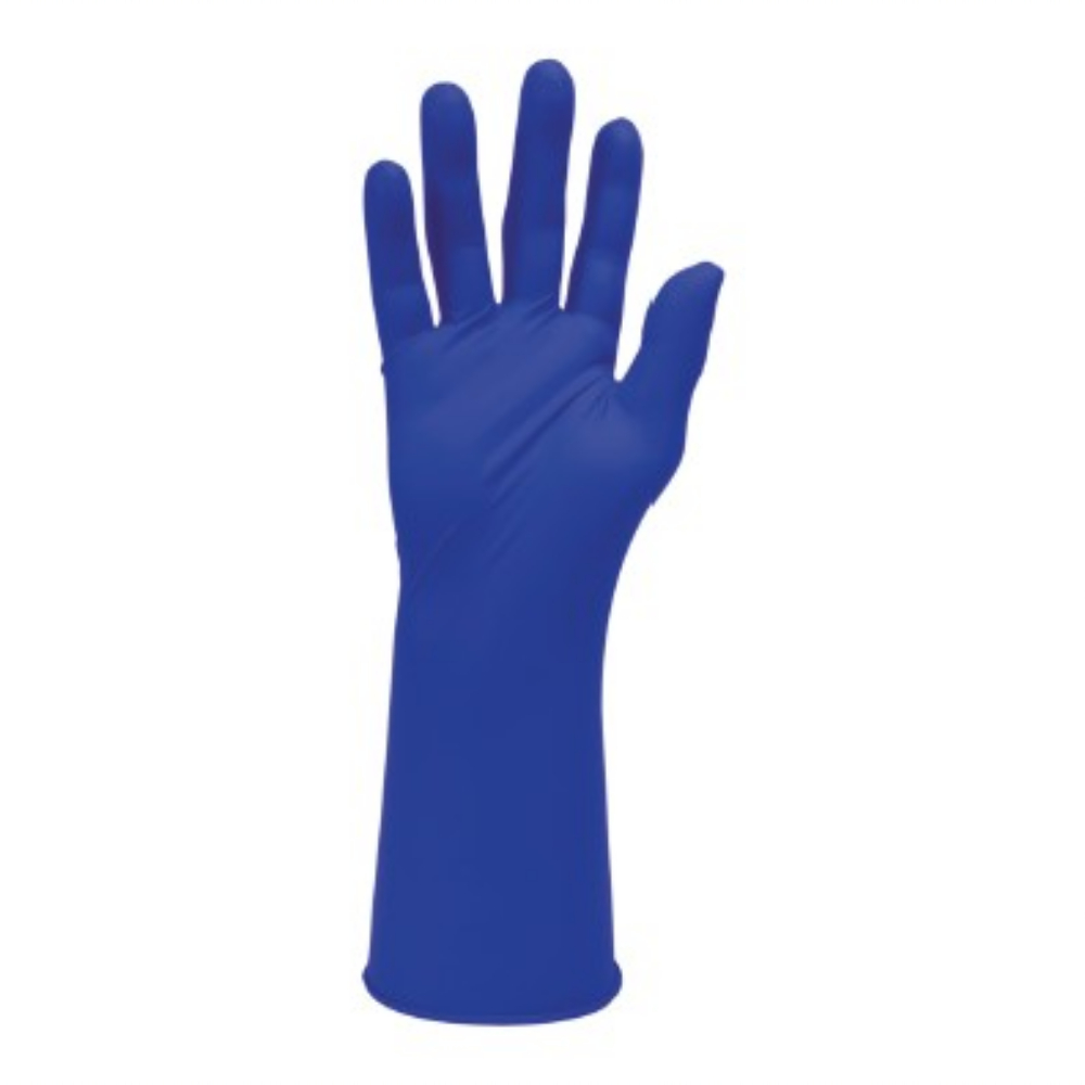 Manusi din nitril nepudrate Handsafe cu mansete lungi (29 cm) albastre, (100 buc/cutie) - Polyco l