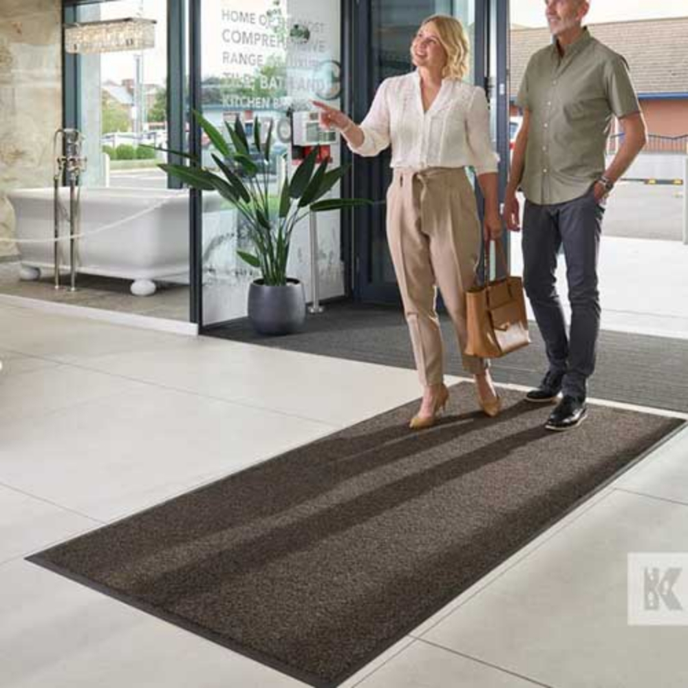 Covoras intrare Entrance, 85x150 cm, maro inchis - Kleen Tex