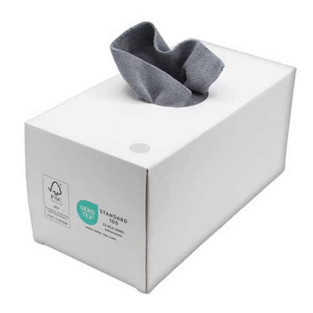 Dispenser din carton cu lavete din microfibra, 50 buc/set - DeWitte gri 