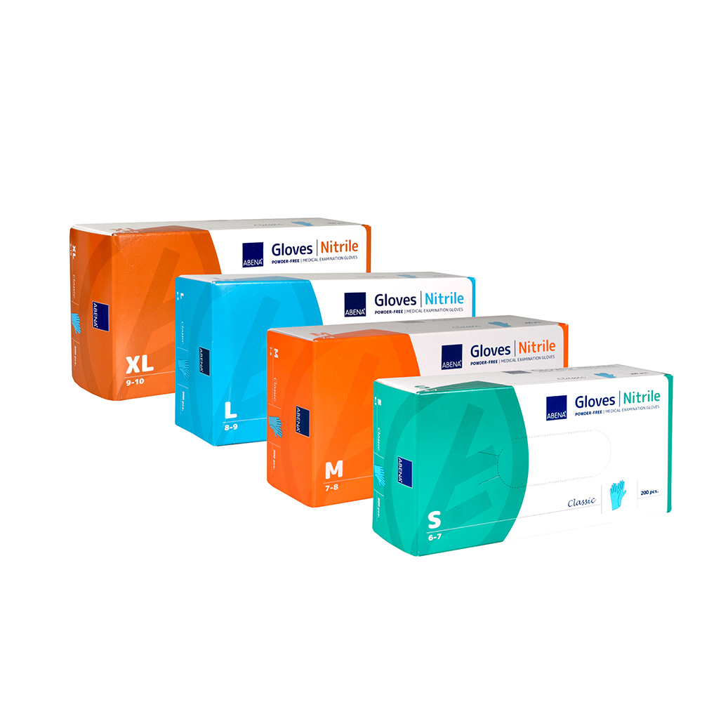 Manusi din nitril nepudrate  (100 buc/cutie), albastre - Abena m