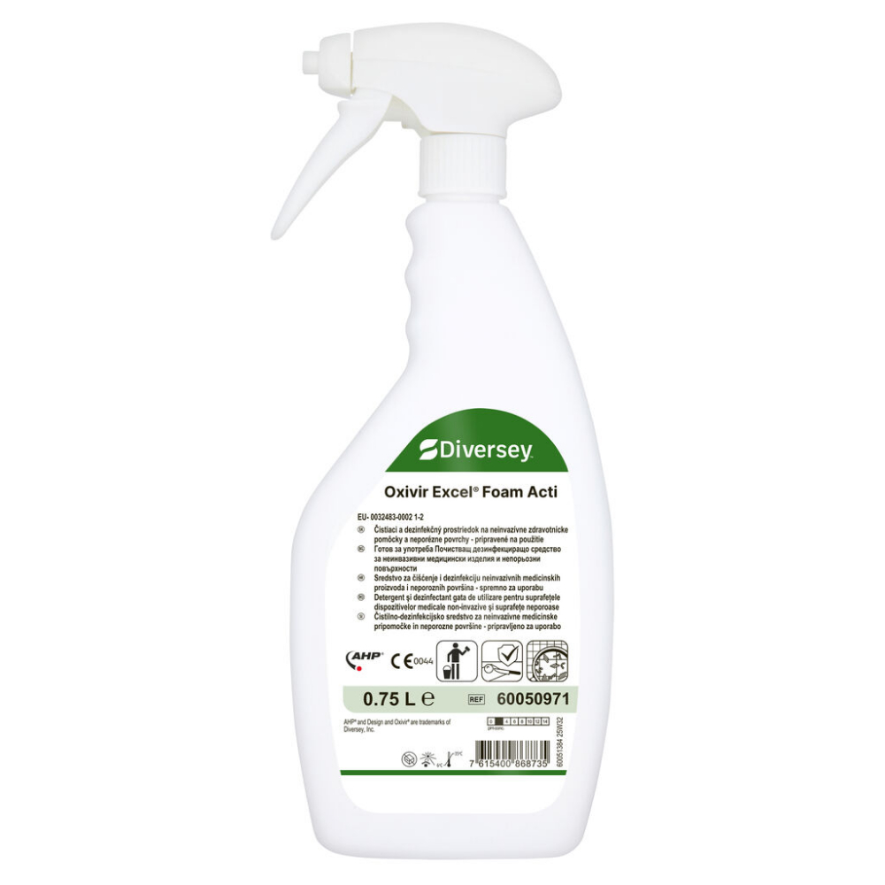 Dezinfectant suprafete lavabile DI Oxivir Excel Foam Acti, flc. 750 ml, Diversey